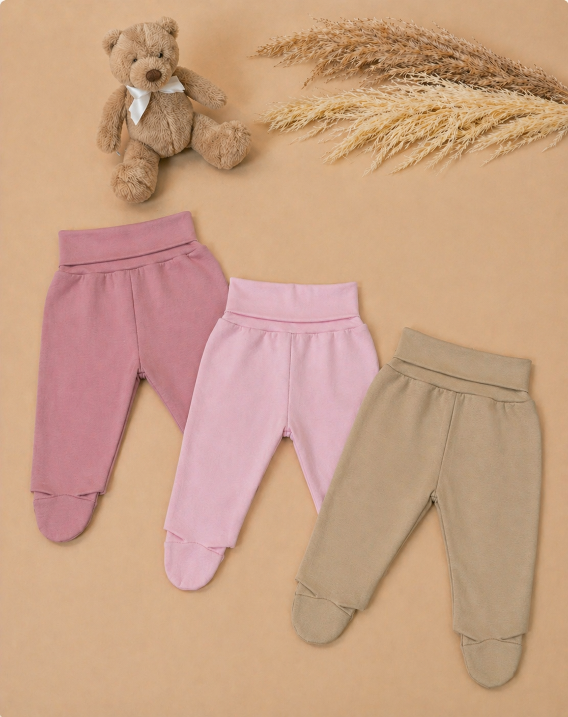 Modelo Chanel Tripack Pantalón Bebé Anticólico Niña 100% Algodón 3 Piezas - Imagen 3