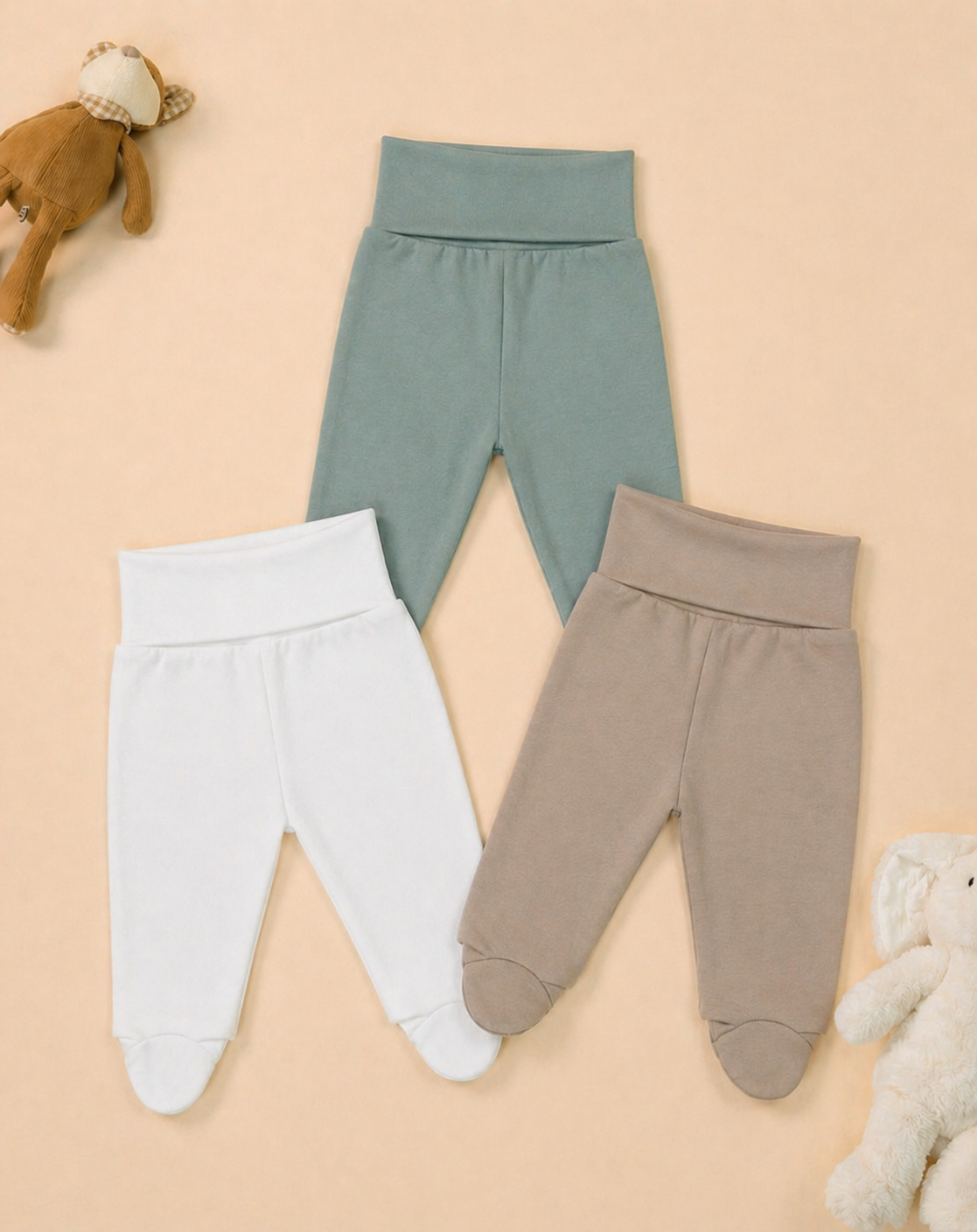 Modelo Kenzo Tripack Pantalón Bebé Anticólico Niño 100% Algodón 3 Piezas - Imagen 2