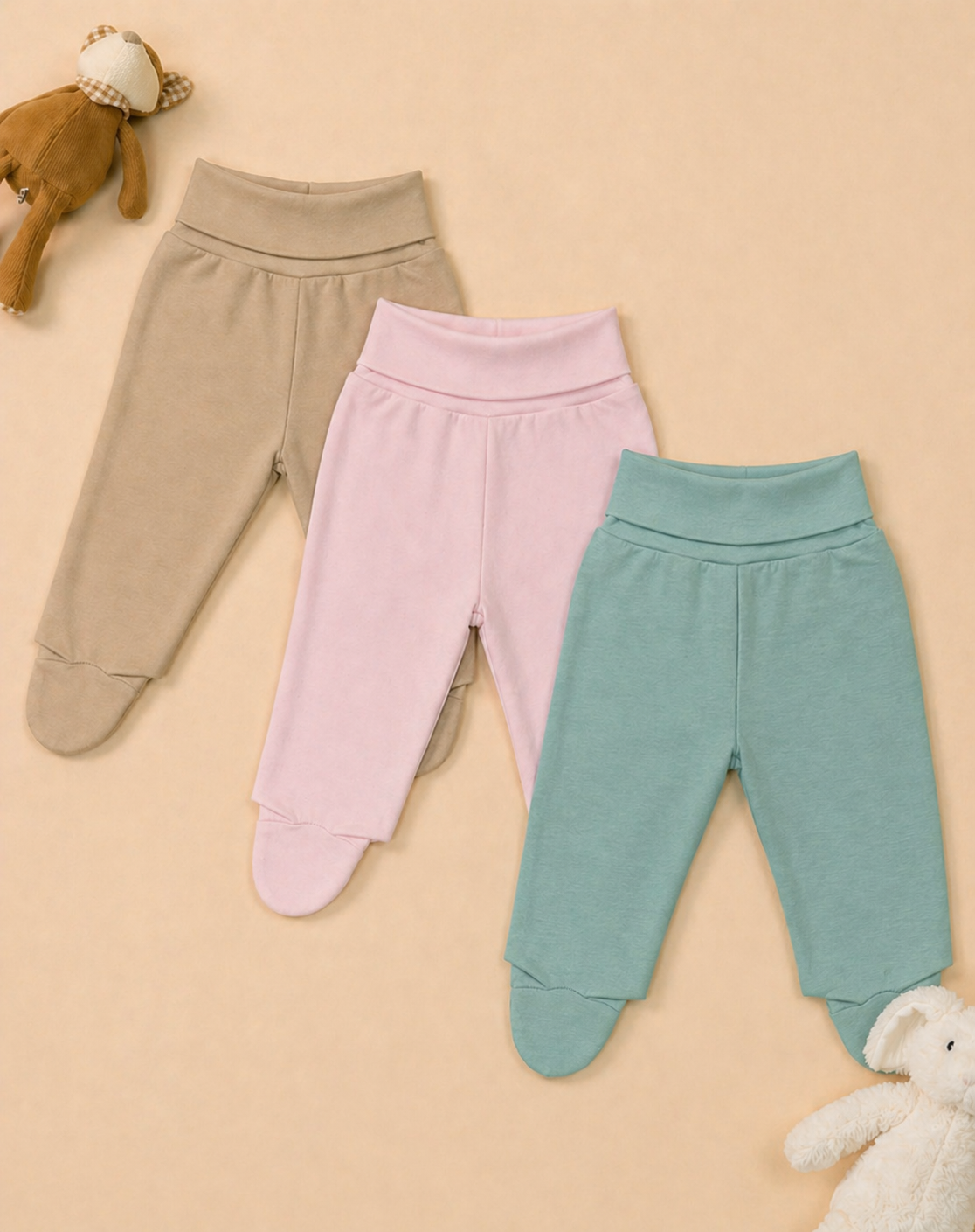 Modelo Kenzo Tripack Pantalón Bebé Anticólico Niño 100% Algodón 3 Piezas - Imagen 7
