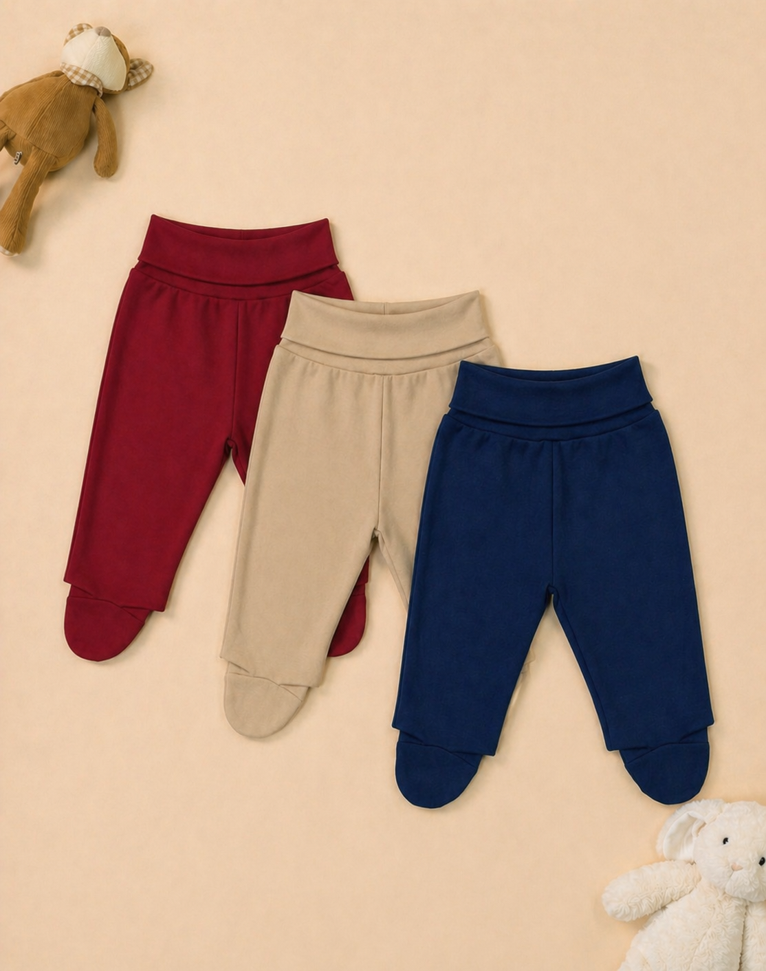 Modelo Kenzo Tripack Pantalón Bebé Anticólico Niño 100% Algodón 3 Piezas - Imagen 4